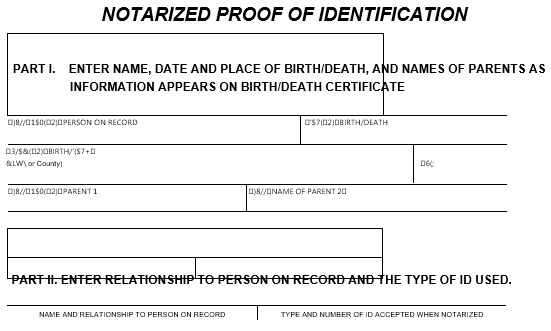 notarized proof of identification form