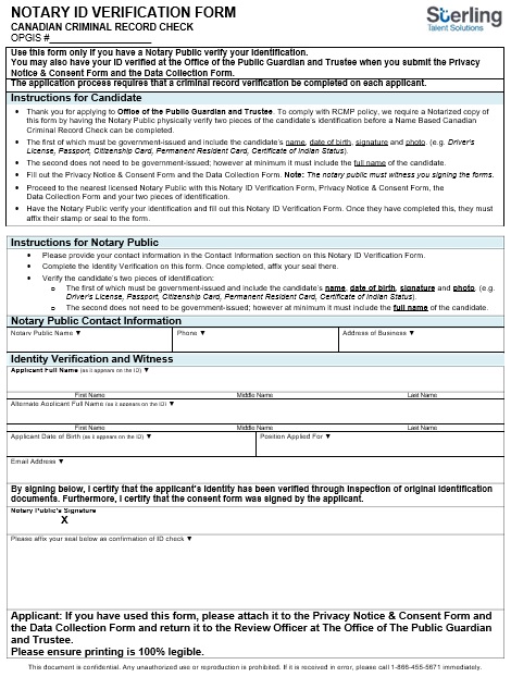 notary id verification form
