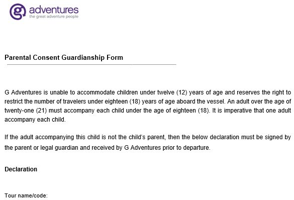 parental consent guardianship form