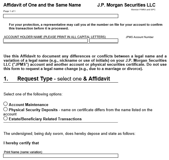 printable affidavit of identity form