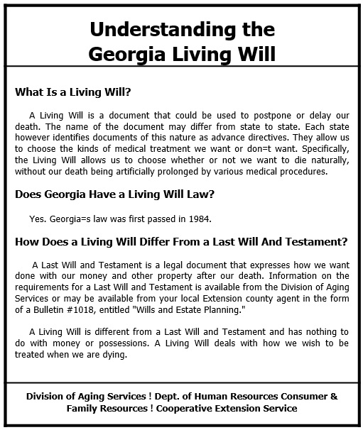 understanding the georgia living will form