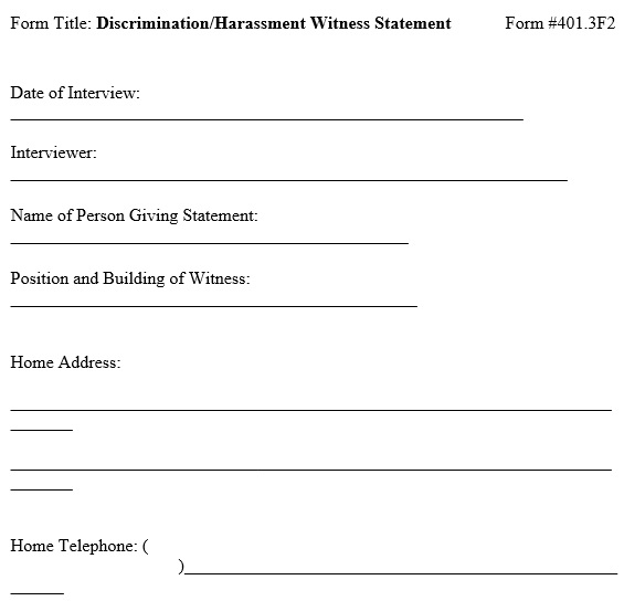 free witness statement form 8
