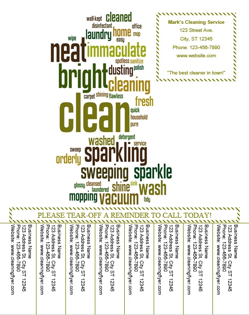 cleaning flyer tear off template