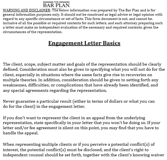 engagement letter basics