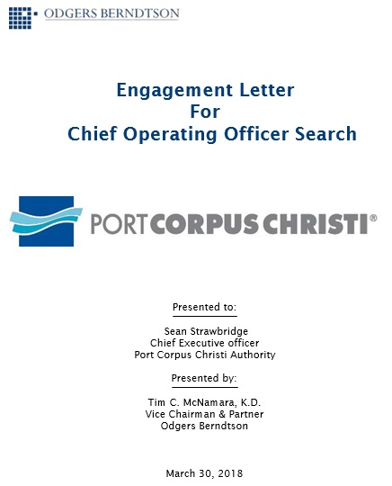 engagement letter for chief operating officer search
