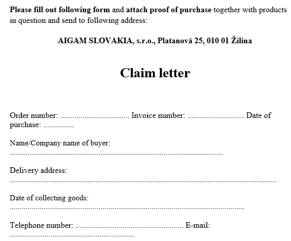 free claim letter 1
