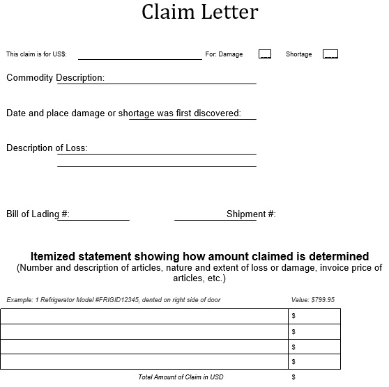 free claim letter 15