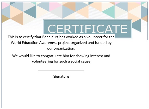 free volunteering certificate template 12