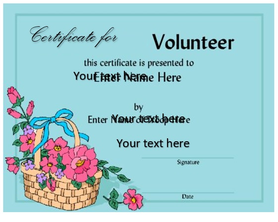 free volunteering certificate template 13