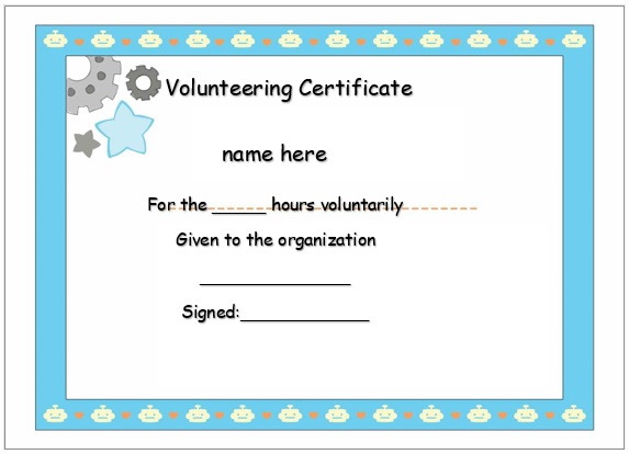 free volunteering certificate template 14