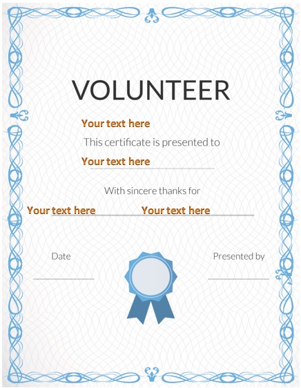 free volunteering certificate template 6