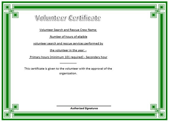 community service hours certificate template