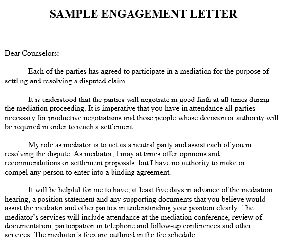 sample engagement letter