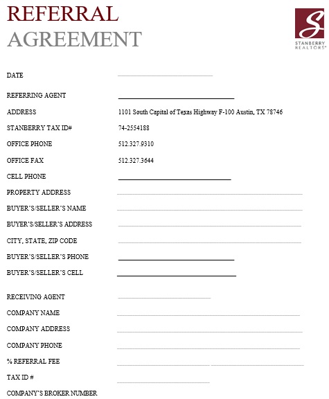 free referral agreement template 1