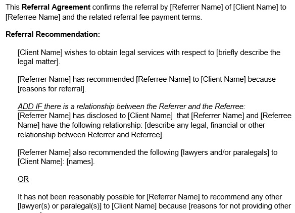 free referral agreement template 9