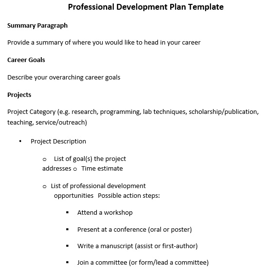 professional development plan template 10