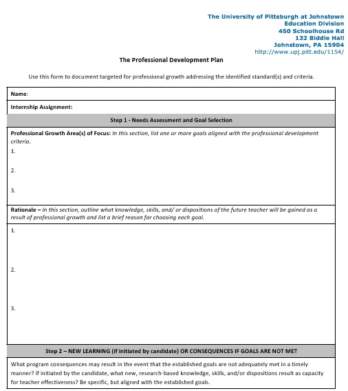 professional development plan template 9