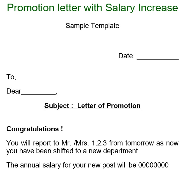 promotion letter with salary increase