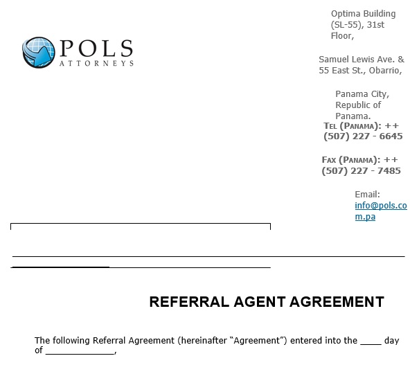 referral agent agreement template