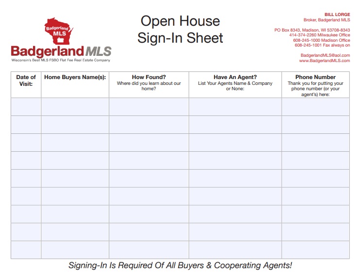 printable open house sign in sheet