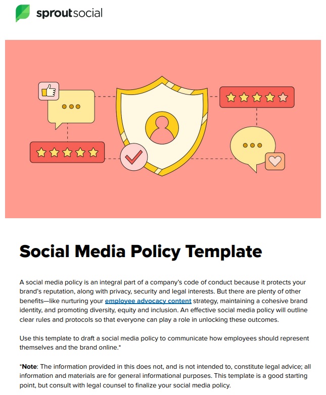 employee social media policy template