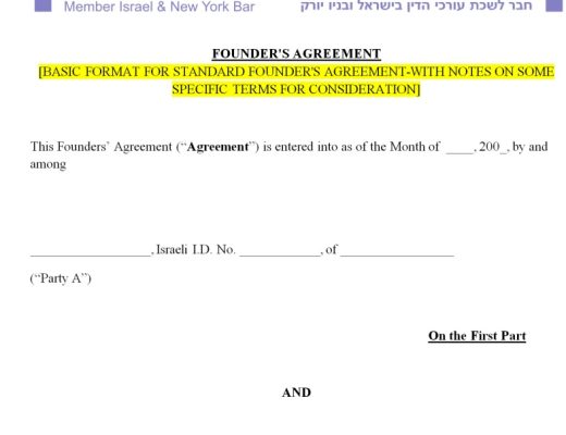 free founders agreement template