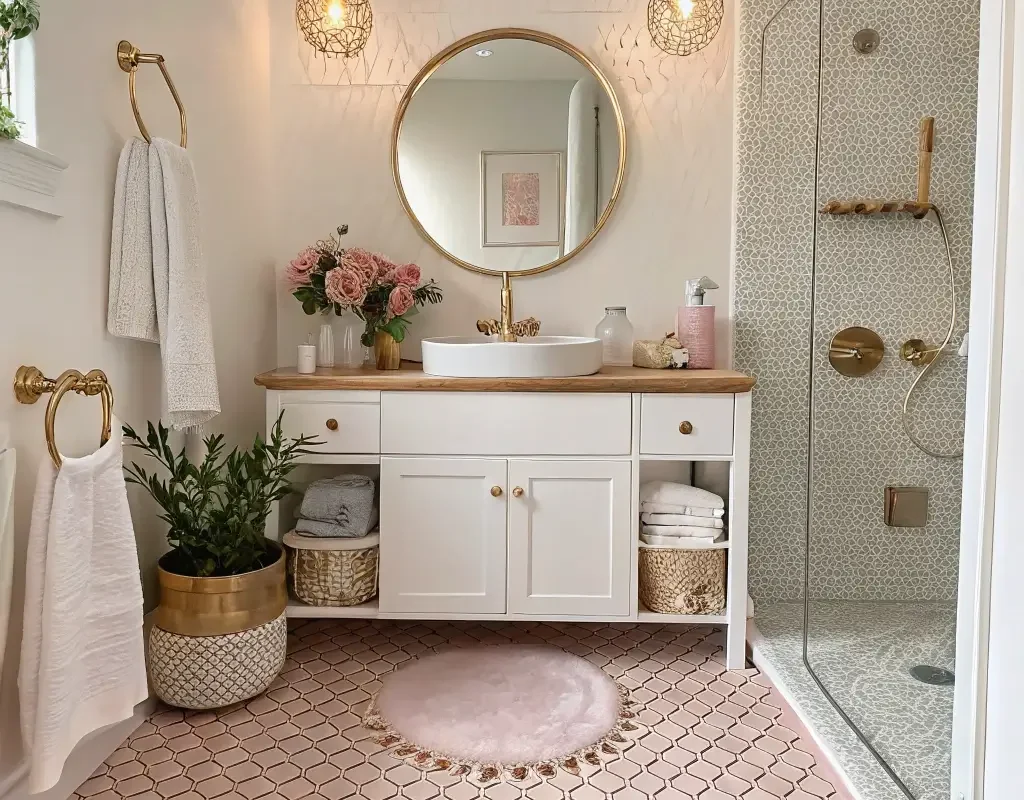 Blush Pink Penny Tile for Soft Glam