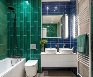 Bold Colored Bathroom Tiles