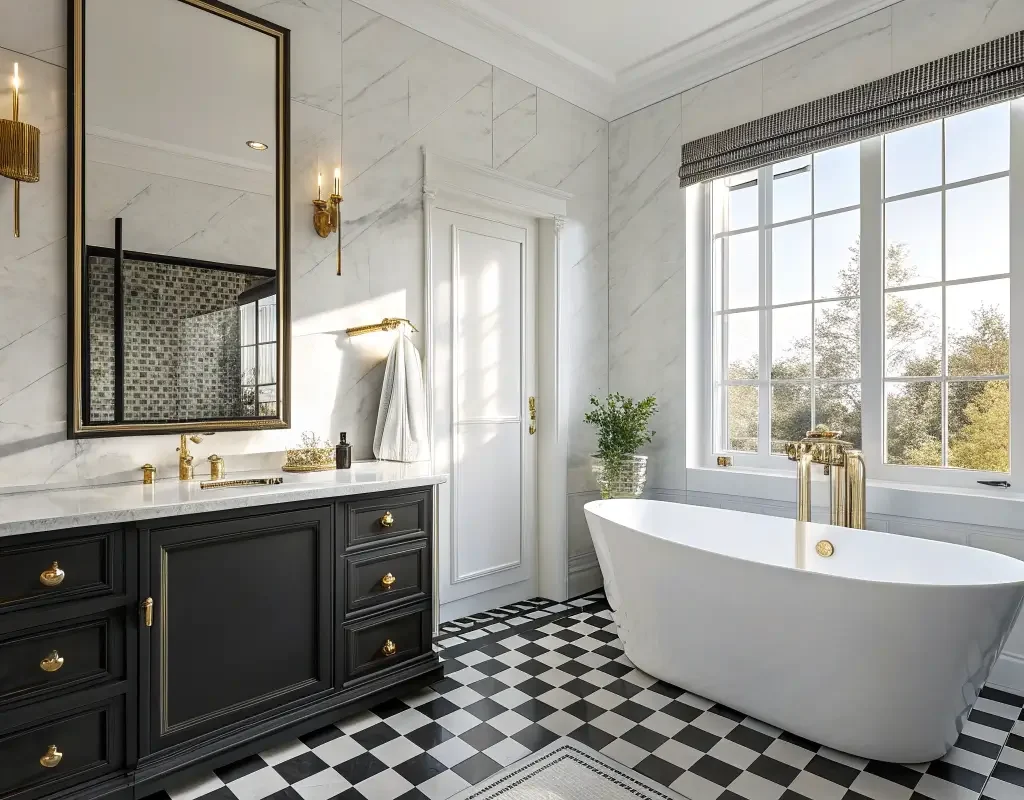 Checkerboard Floor Elegance