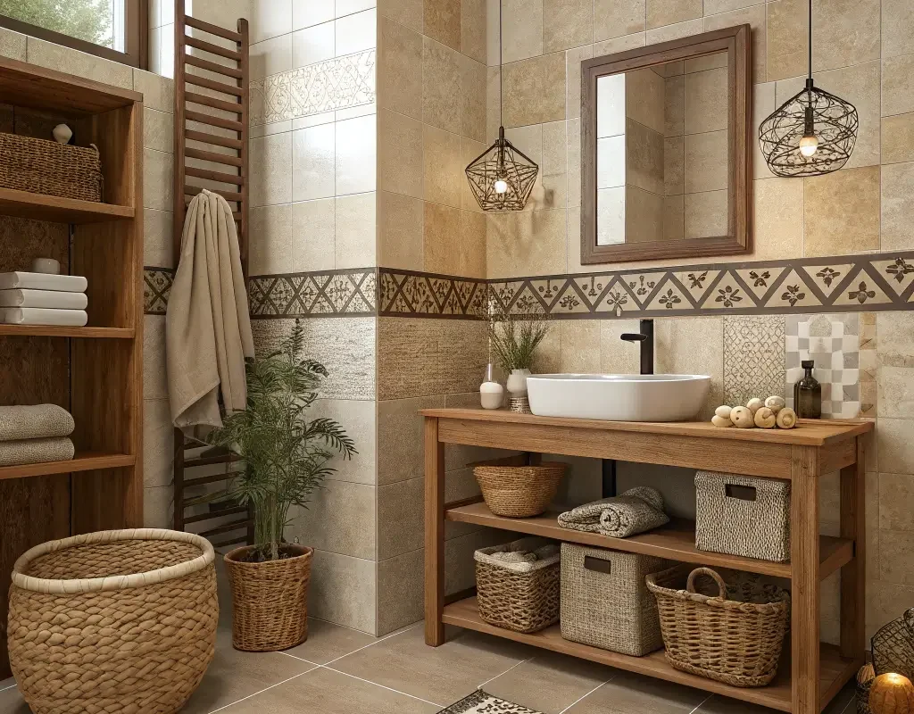 Cozy Earth Toned Bathroom Makeover