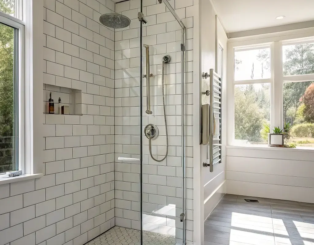 Floor to Ceiling Subway Tiles in the Shower