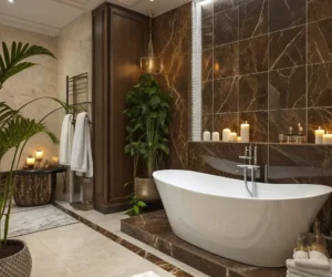 Luxury Spa Inspired Brown Bathroom