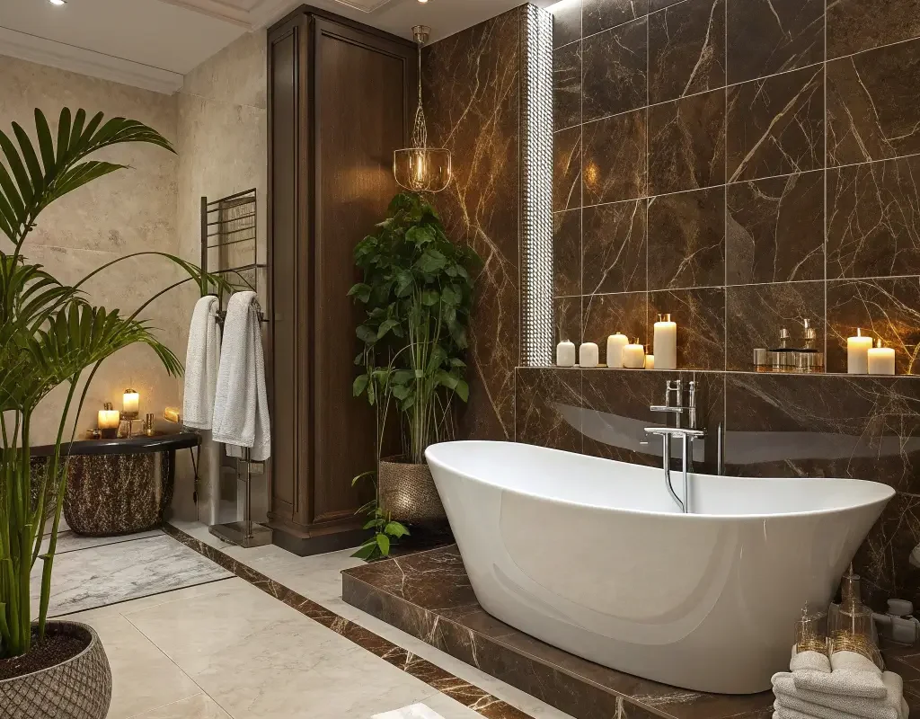 Luxury Spa Inspired Brown Bathroom