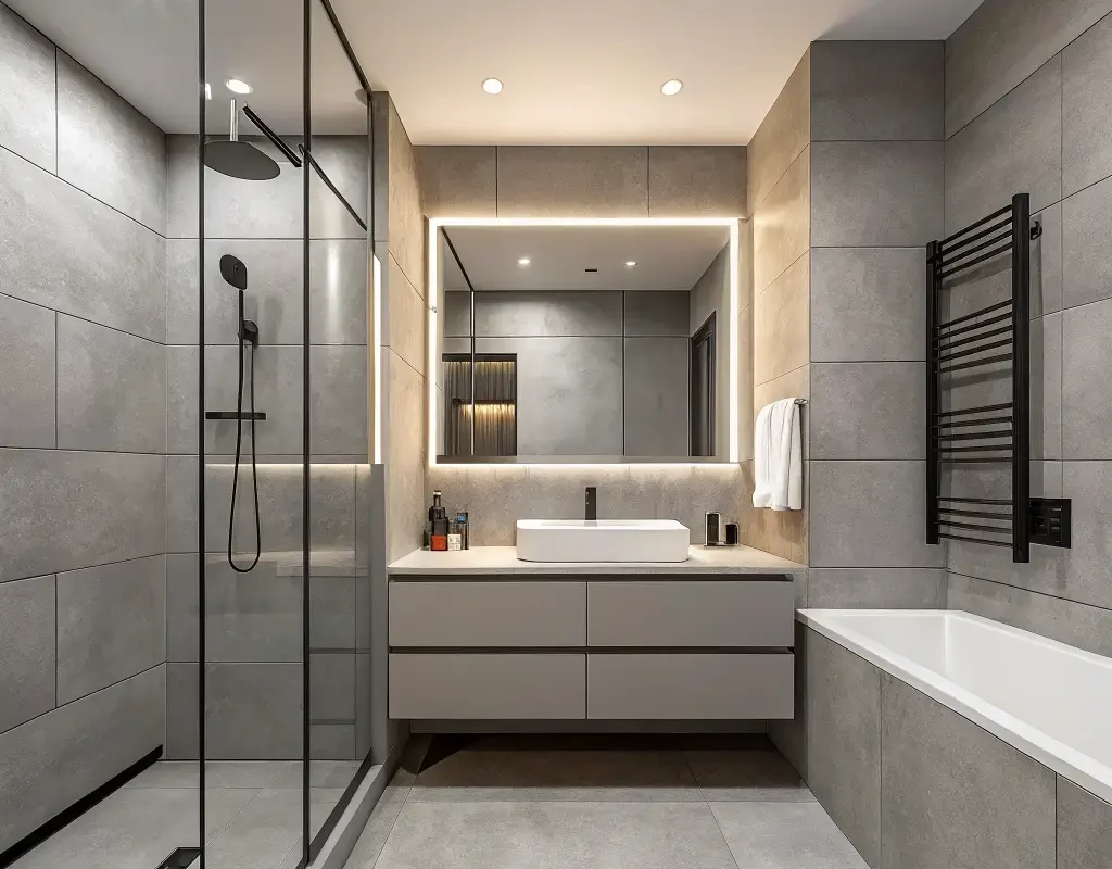 Matte Grey Tiles for a Sleek Finish