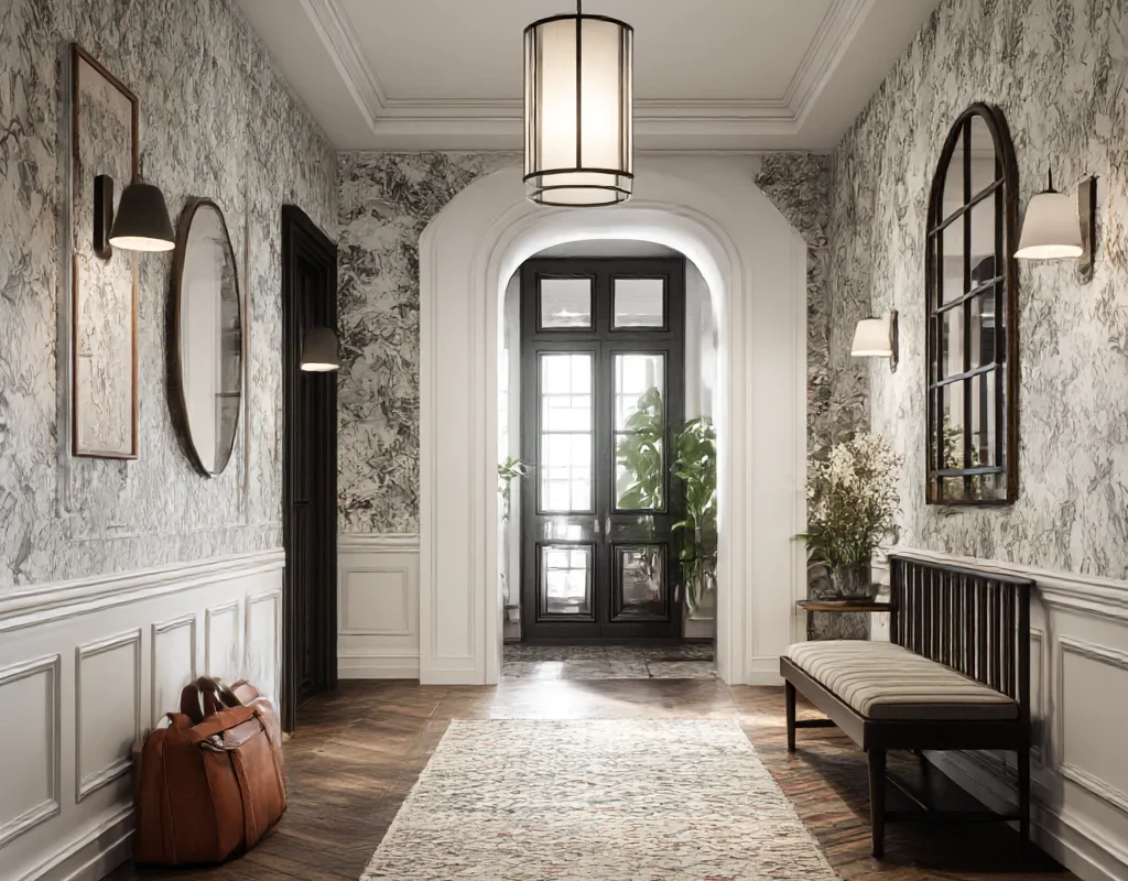 Modern Classic Entryway with Staircase View