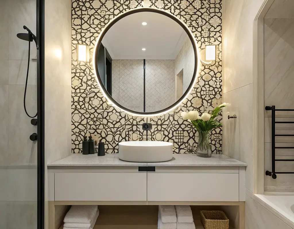 Monochrome Mosaic Accent Wall
