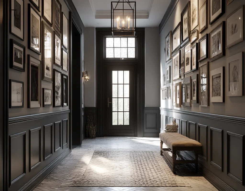 Refined Blue Hallway with Vintage Touches