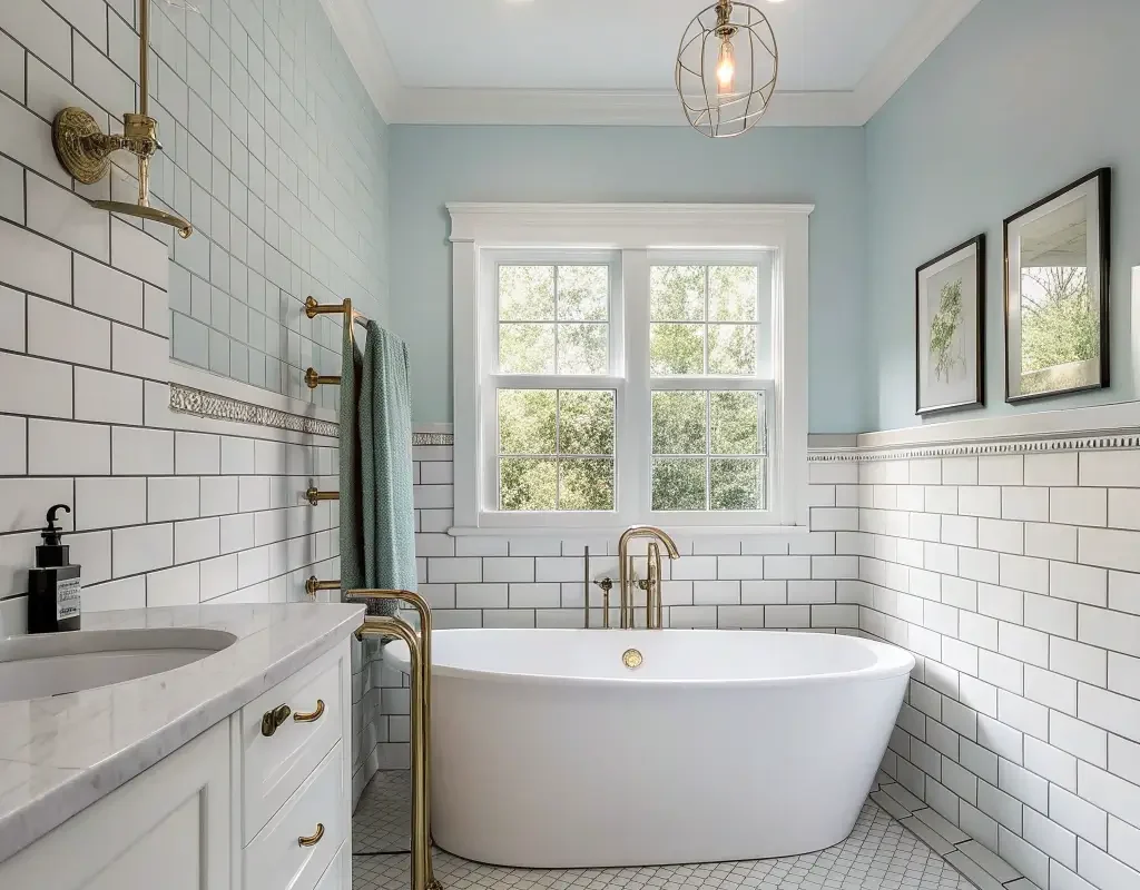 Subway Tile Half Wall Bathroom Ideas