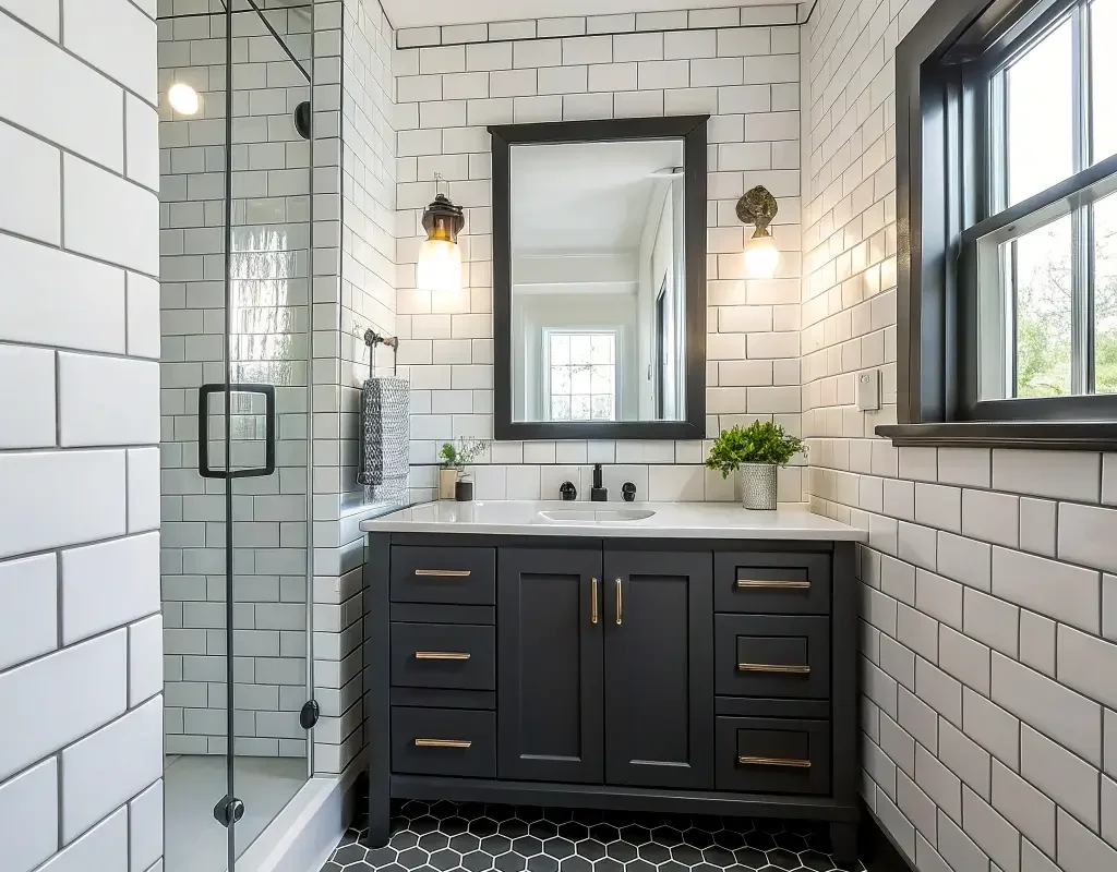 Subway Tile with Contrasting Grout