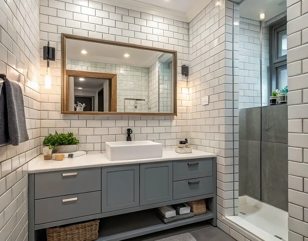 Two Tone Subway Tile Combination