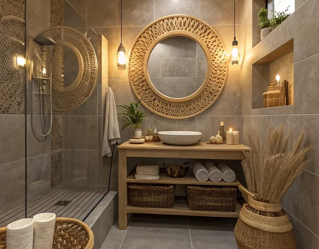 Warm Grey Tiles with Beige Touches