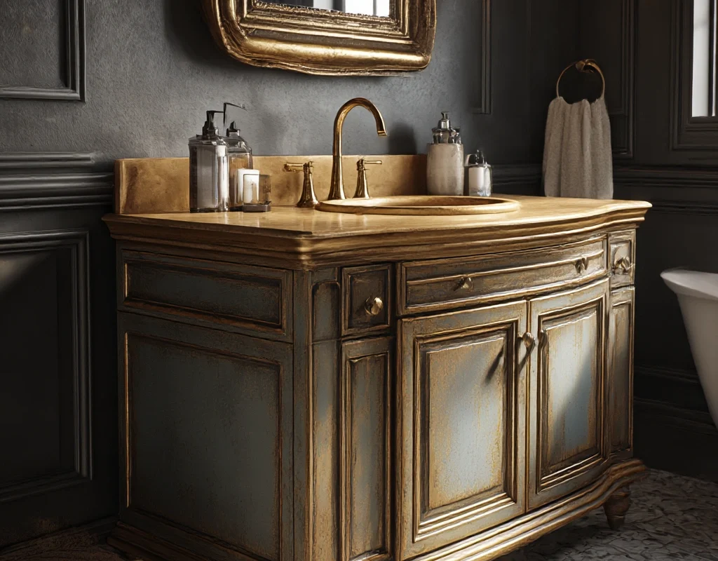 regal gold vanity with antique finish
