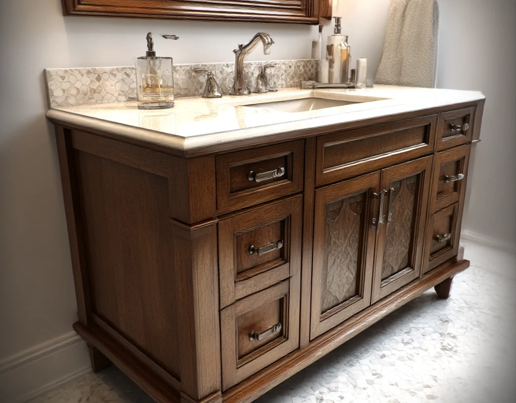 traditional oak bathroom vanity