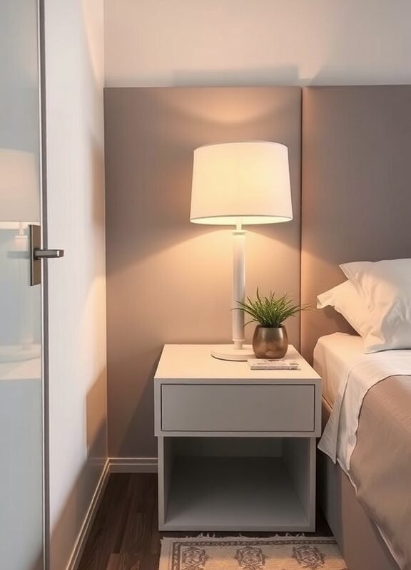 add a slim bedside table