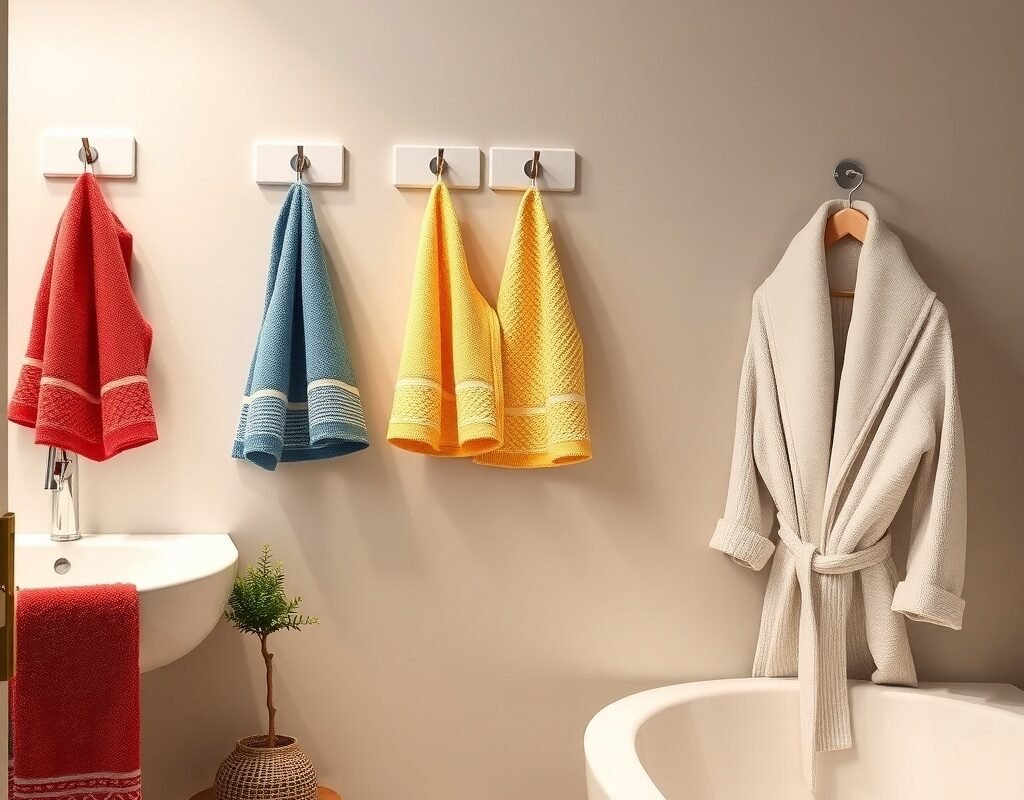 adhesive hooks for towels and robes rent friendly