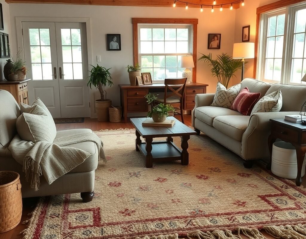 area rug with texture