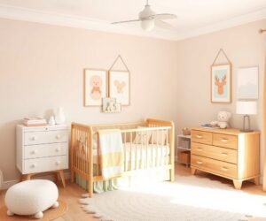 beige and white with natural wood