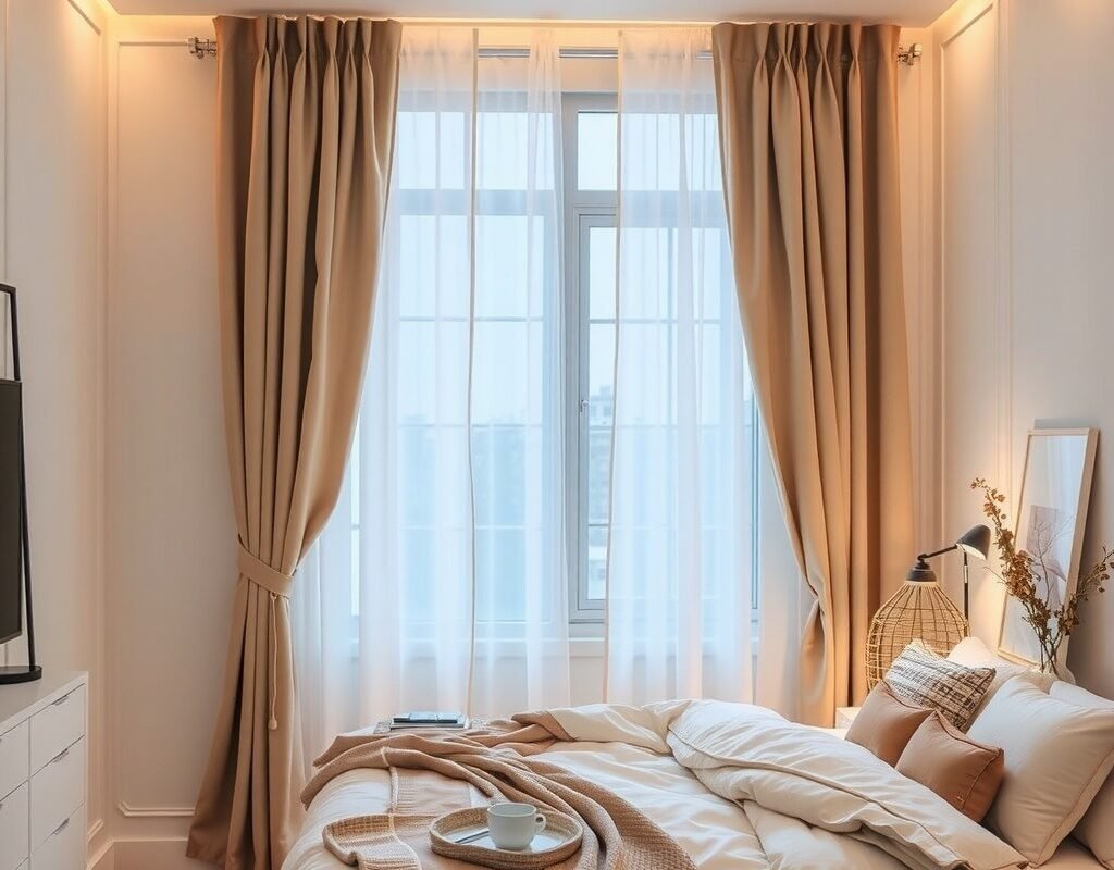 blackout curtains in a soft neutral
