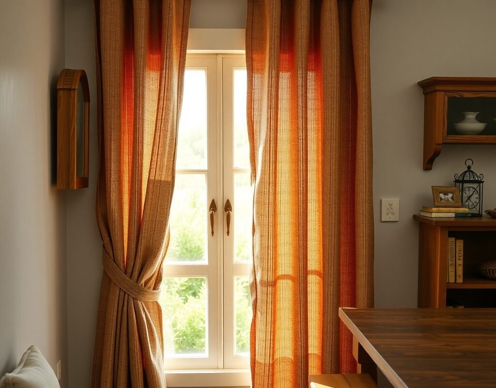 burlap look curtains