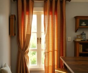 burlap look curtains